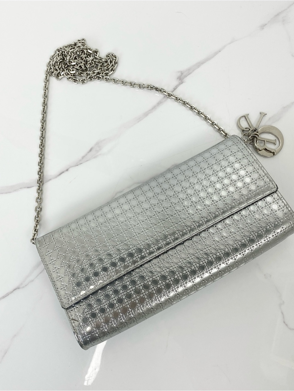 Christian Dior Micro Cannage Croisiere Wallet on Chain